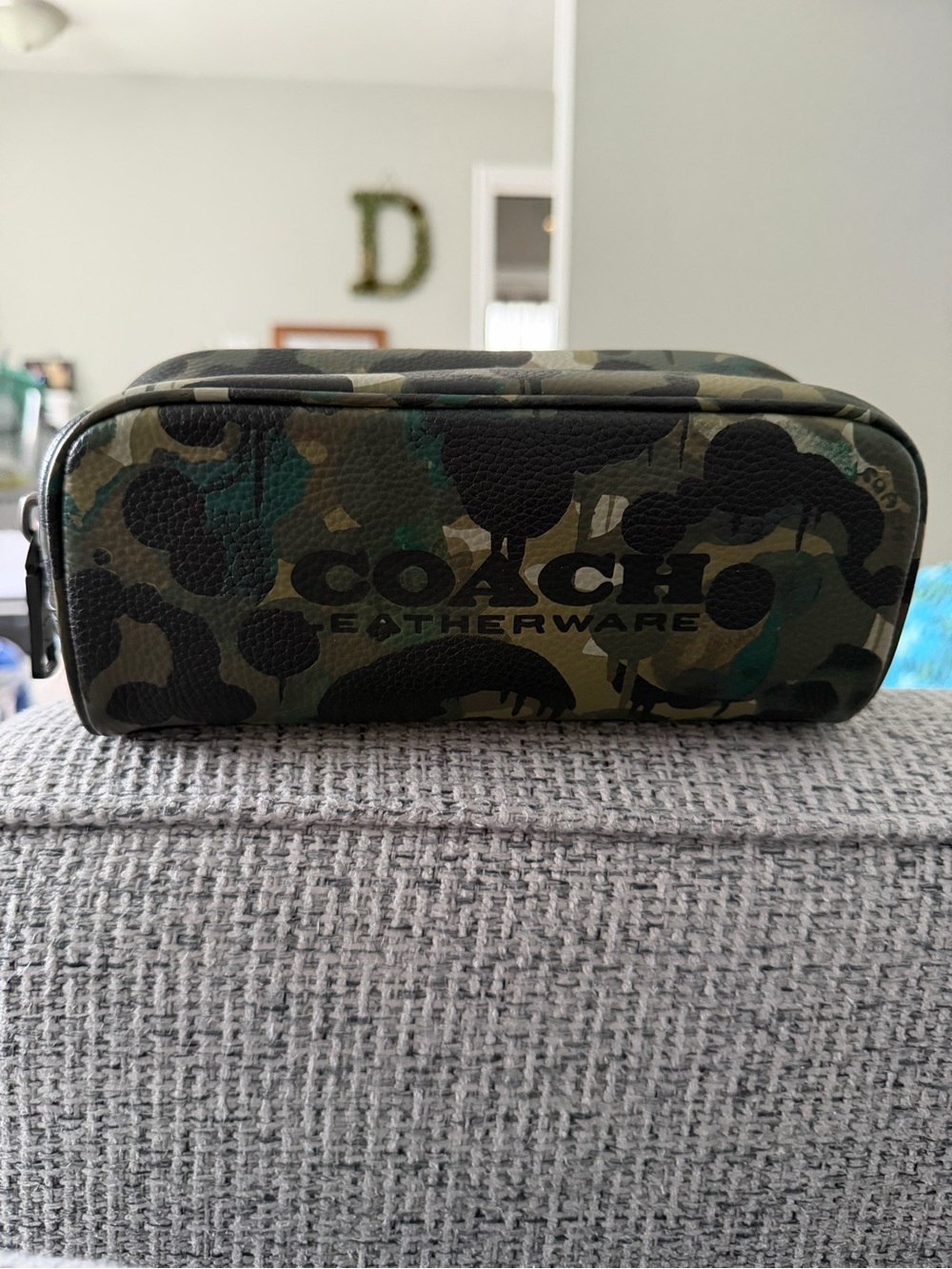 Coach Camouflage Leather Toiletry Pouch - Green & Black